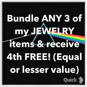Buy 3 Jewelry Items 4th FREE Equal or lesser value